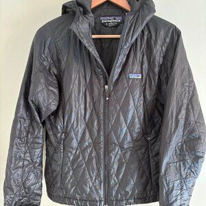 Patagonia nanopuff jacket with hood, black, women's size S